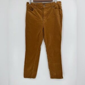 Talbots Women's Brown Straight Leg Corduroy Pants Size 12 Petite